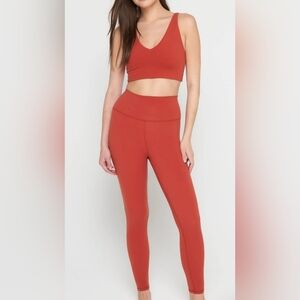 Spiritual Gangster ADA HW 7/8 "Super Smooth" Leggings In A Rust Color